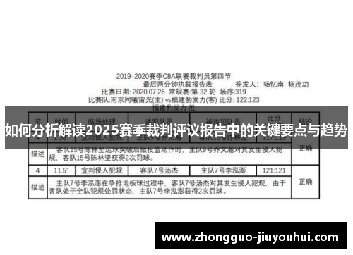如何分析解读2025赛季裁判评议报告中的关键要点与趋势