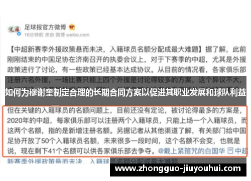 如何为穆谢奎制定合理的长期合同方案以促进其职业发展和球队利益